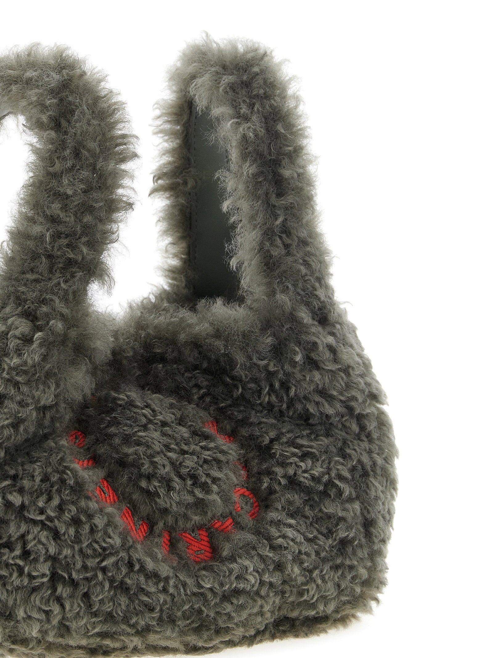 Stella Mccartney Shearling Logo Shoulder Bag