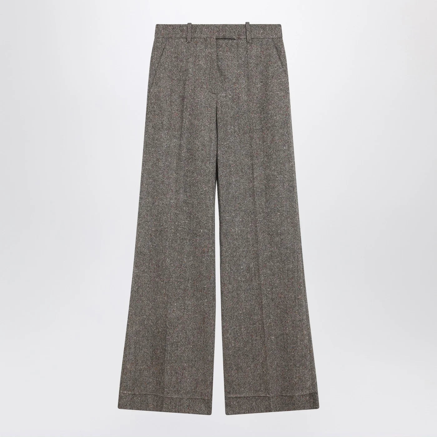 Valentino Ivory/brown patterned wool trousers