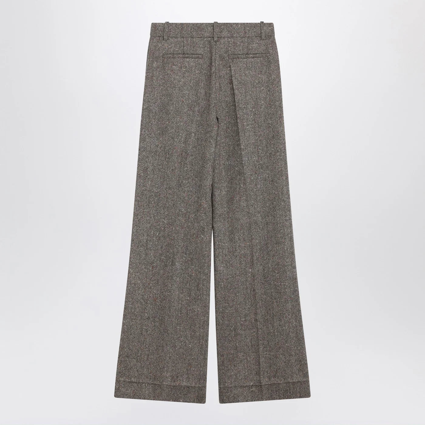Valentino Ivory/brown patterned wool trousers