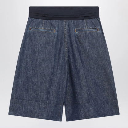 Valentino Denim bermuda shorts with oversized bow
