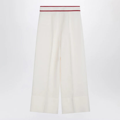 Valentino Ivory trousers with Gold V