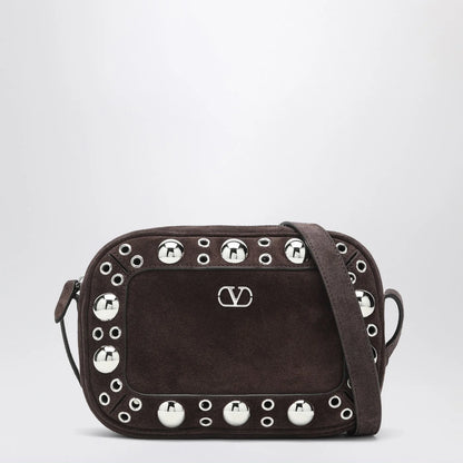 Valentino Garavani Nellcôte bag brown in suede with studs and rivets