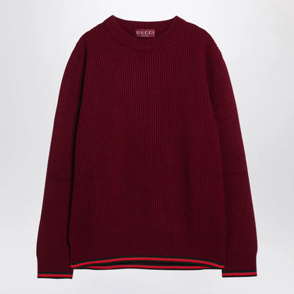 GUCCI Burgundy wool and cashmere jumper