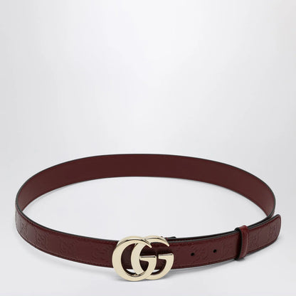 GUCCI GG Milano Rosso Ancora leather belt