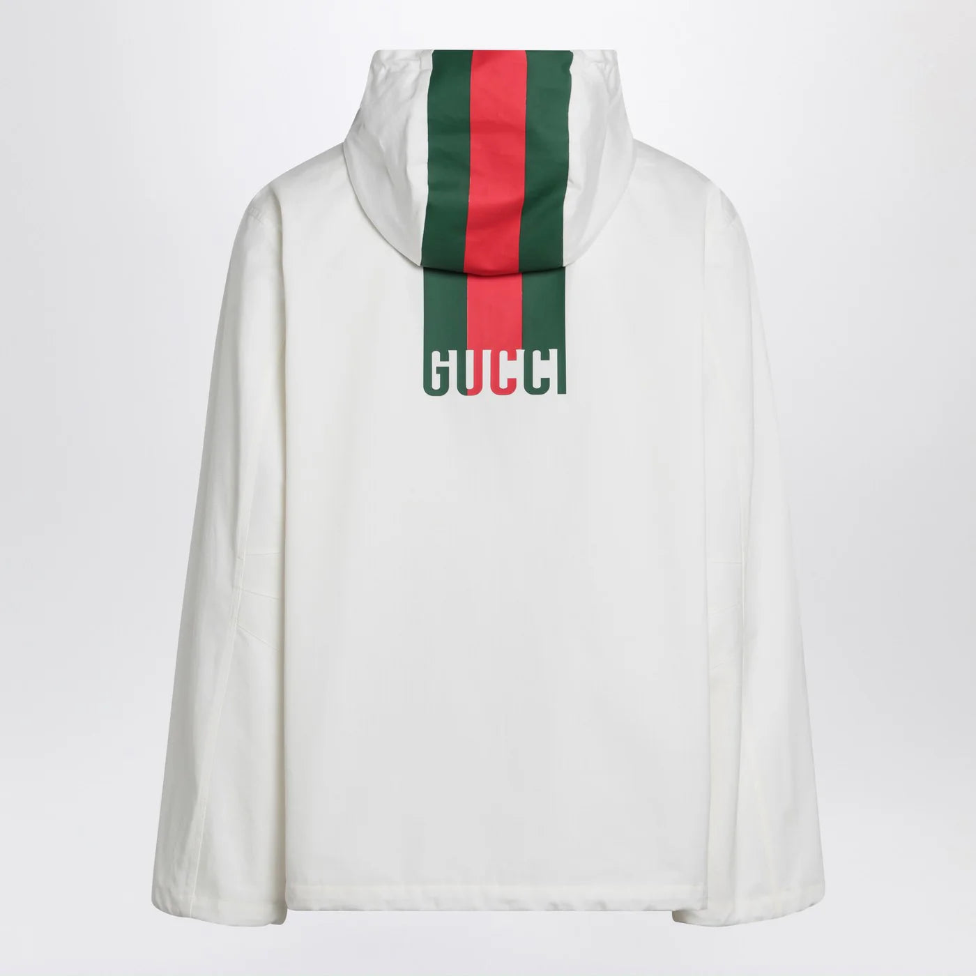 GUCCI White zip-up jacket with logo print