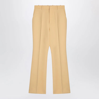 GUCCI Cream coloured wool crêpe trousers