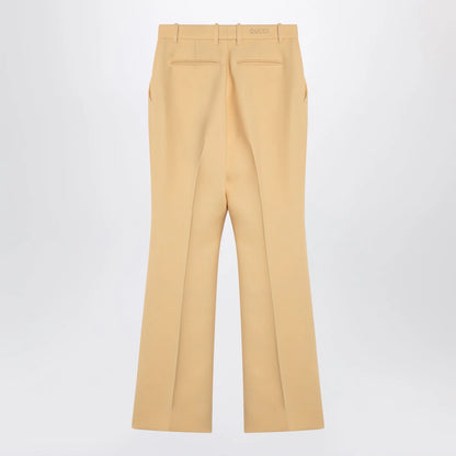 GUCCI Cream coloured wool crêpe trousers