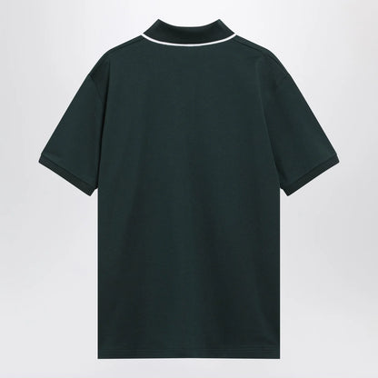 GUCCI Petrol-green cotton piqué polo shirt