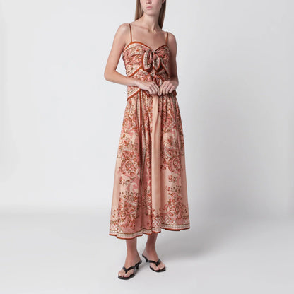 ZIMMERMANN Aster midi dress with silk scarf detail