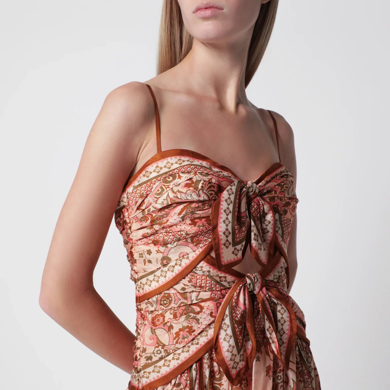 ZIMMERMANN Aster midi dress with silk scarf detail