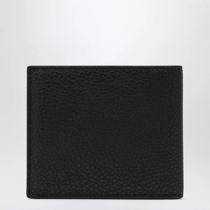 Balenciaga Black grained leather card holder with logo