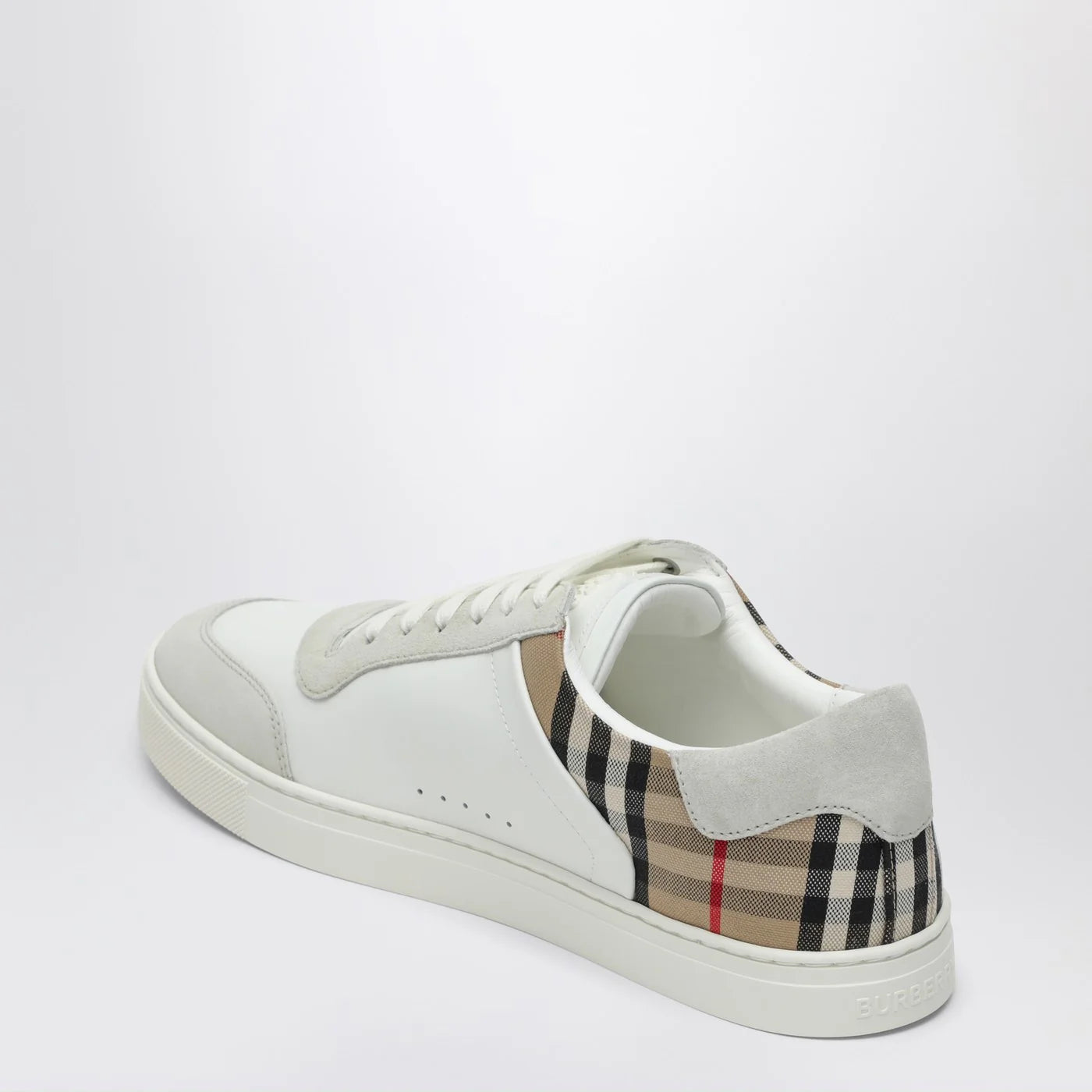 Burberry White and Check leather Sneakers