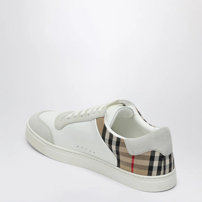 Burberry White and Check leather Sneakers