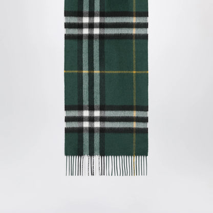Burberry Cashmere Check scarf in dark fern green