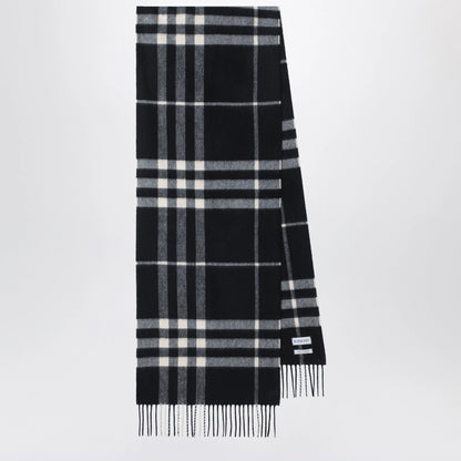 Burberry Black Check cashmere scarf