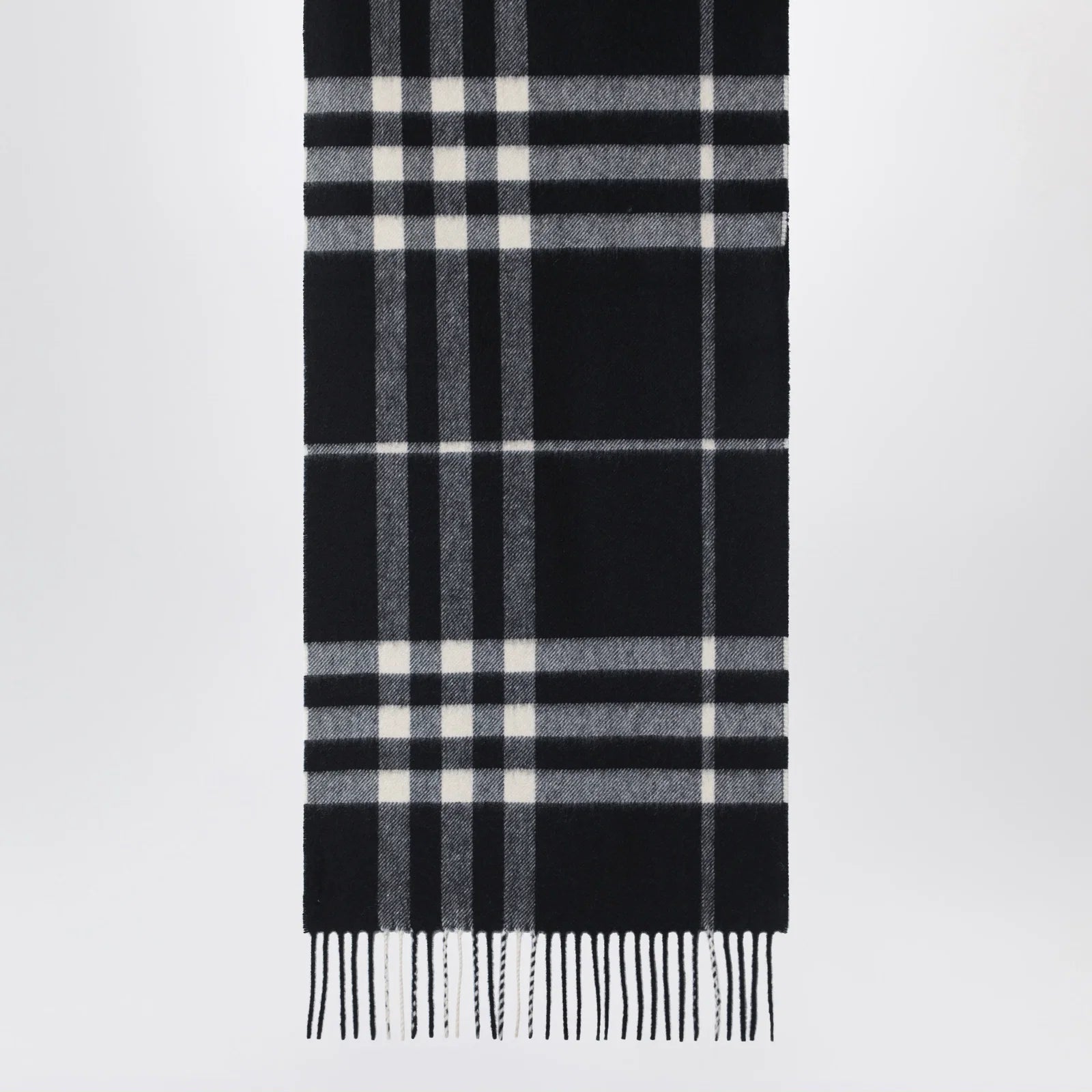 Burberry Black Check cashmere scarf