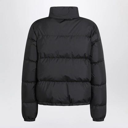 Burberry Black zip-up puffer jacket with Check detail