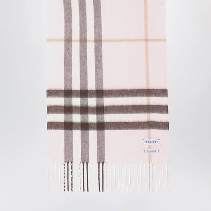 Burberry Pink cashmere scarf with a checked pattern