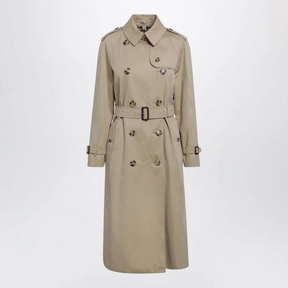 Burberry Waterloo long cotton gabardine trench coat in honey