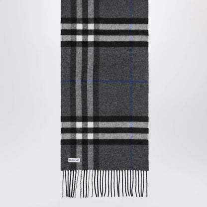 Burberry Reversible check cashmere scarf in grey