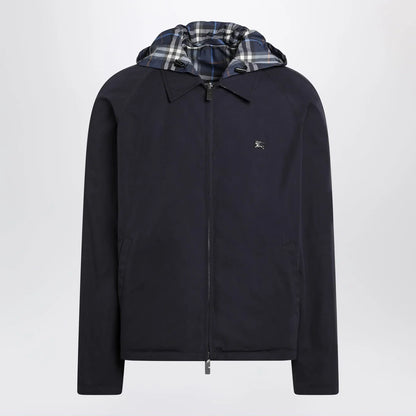 Burberry Blue reversible cotton jacket with Check pattern