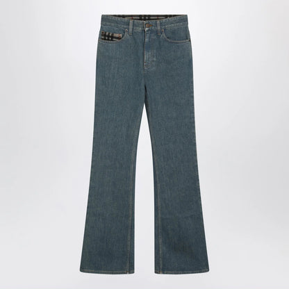 Burberry Mid-blue jeans with Check-pattern pocket