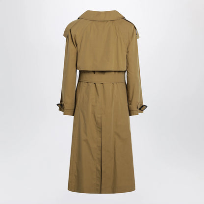 Burberry Double-breasted trench coat in cotton blend brown