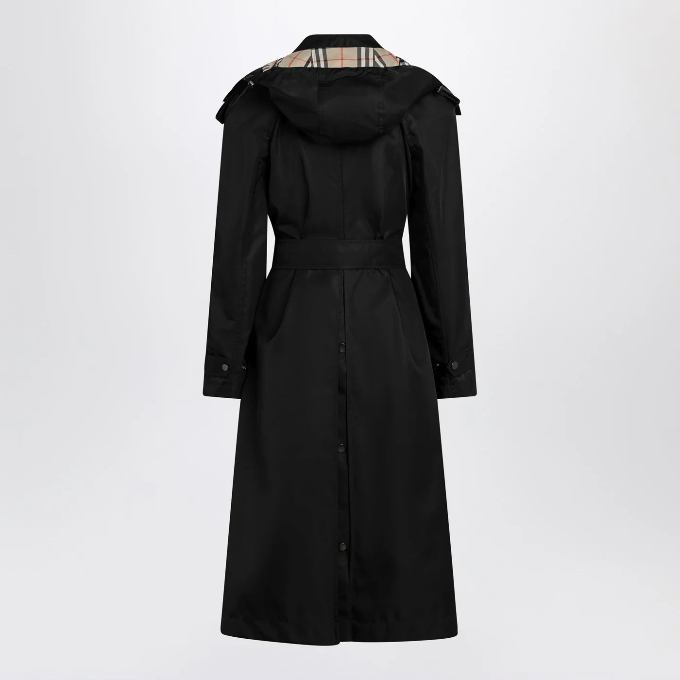 Burberry Long black nylon car coat