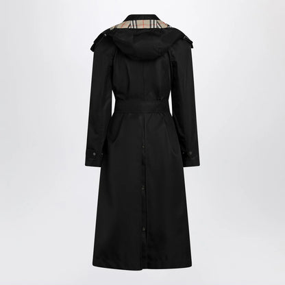 Burberry Long black nylon car coat