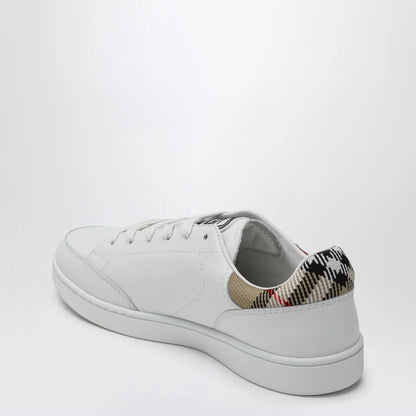 Burberry Set Sneakers in white leather and Check