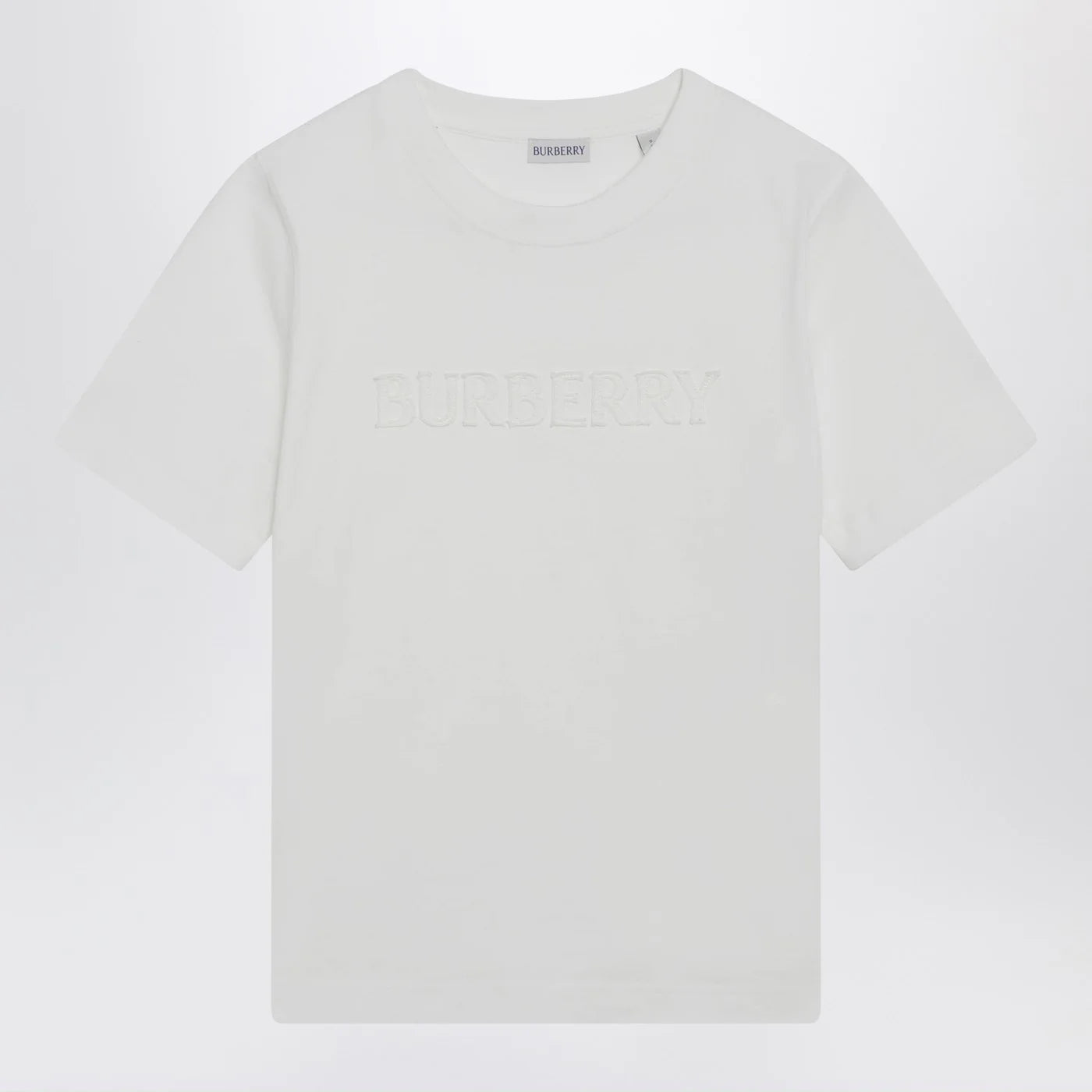 Burberry White T-shirt with embroidered logo