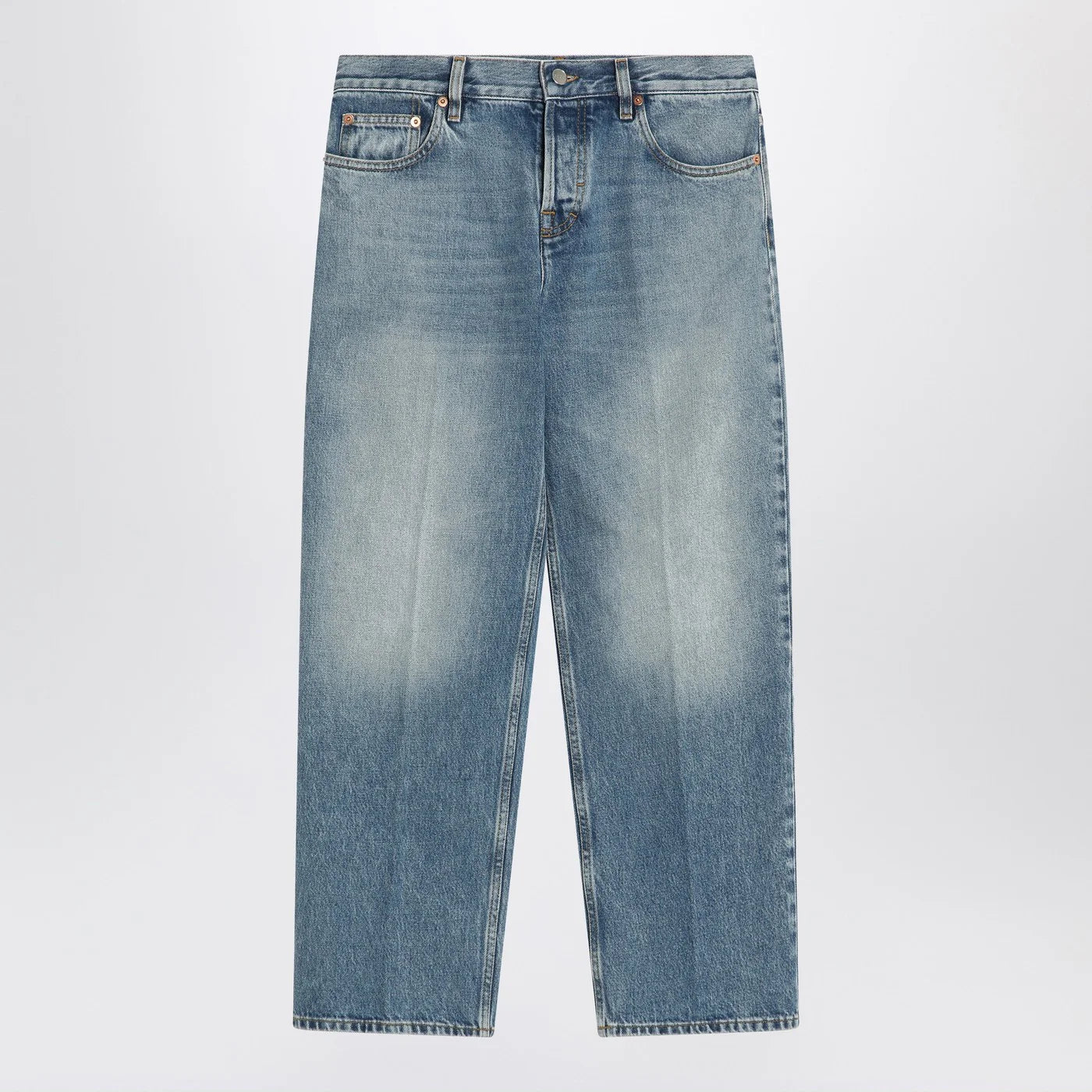 GUCCI Straight light blue jeans with faded effect