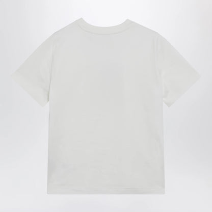 Burberry White T-shirt with Knight Stamp
