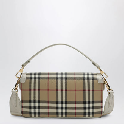 Burberry Note small shoulder bag in coated cotton beige