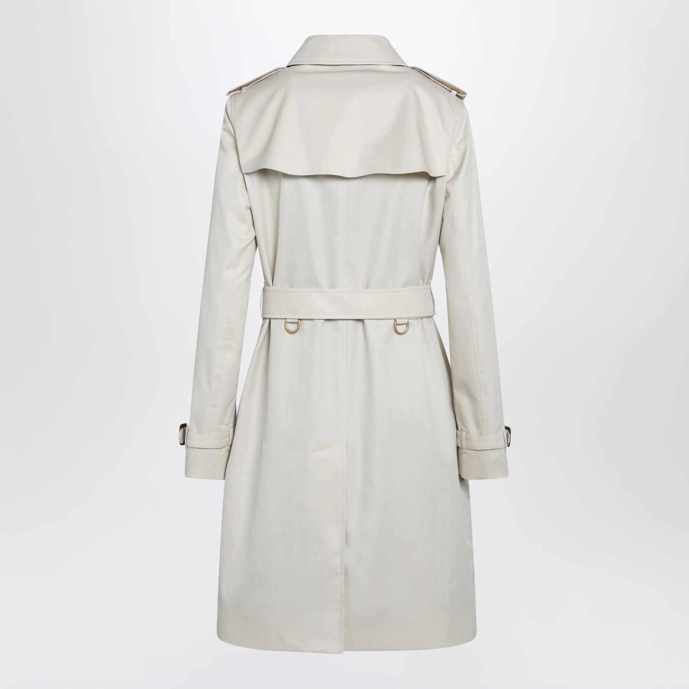 Burberry Kensington mid-length tropical gabardine trench coat, beige
