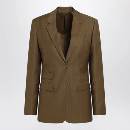 Burberry Tailored single-breasted wool and mohair brown jacket
