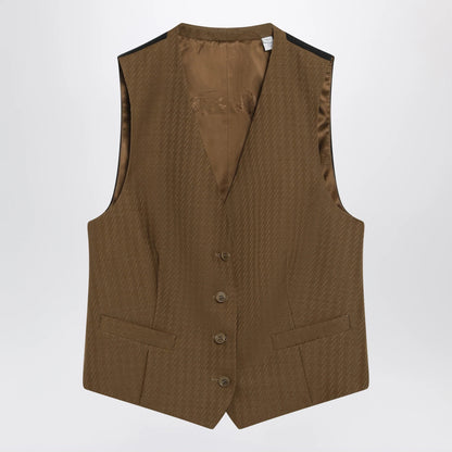 Brown wool and mohair vest by Burberry