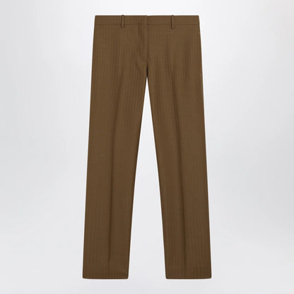 Burberry Brown wool and mohair trousers
