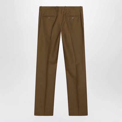 Burberry Brown wool and mohair trousers