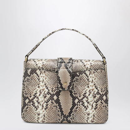 Burberry Small Rider bag in calf leather, Natural/Dk Brown
