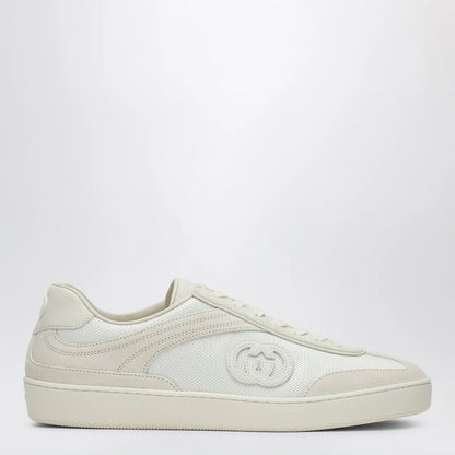 GUCCI Sneakers with GG cross in white leather and mesh