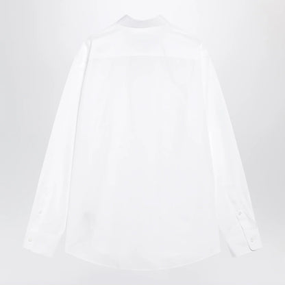 Burberry Classic-fit cotton poplin shirt with Check trim, white