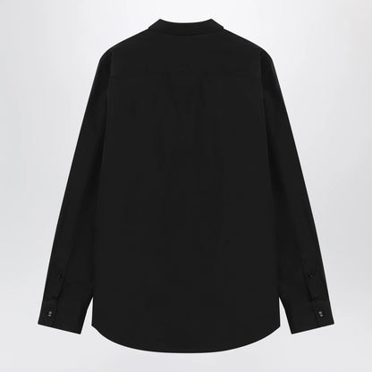 Burberry Classic-fit cotton poplin shirt with Check trim, black