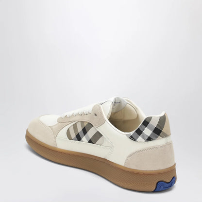 Burberry Terrace leather and suede sneakers with beige check