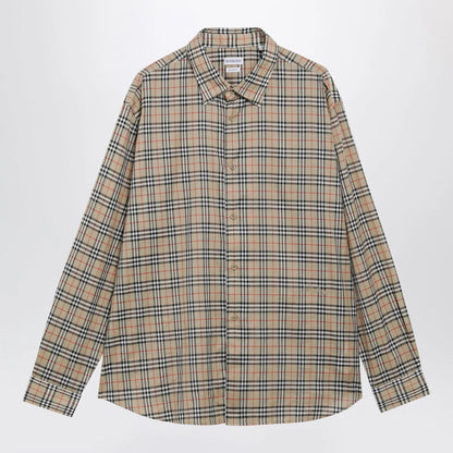 Burberry Beige Check Cotton Shirt