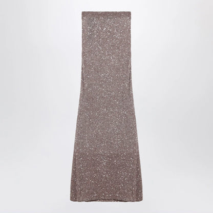 Balenciaga Light brown/silver maxi skirt with sequins