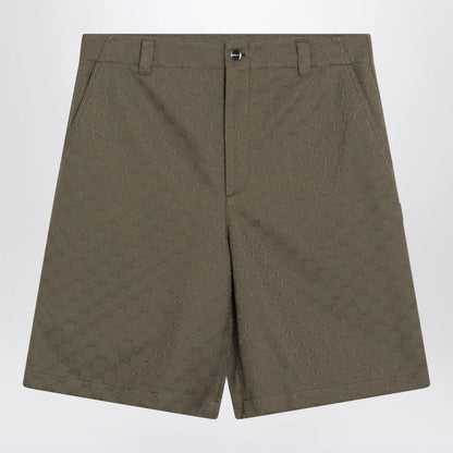 GUCCI Forest green Bermuda shorts in GG fabric