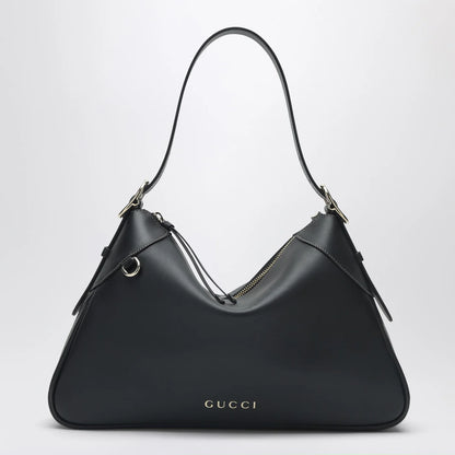 GUCCI GG Emblem large black shoulder bag