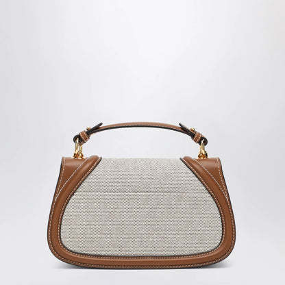 GUCCI Blondie medium minus bag in fabric and brown leather