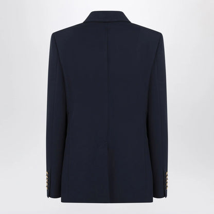 GUCCI Double-breasted blue jacket in cotton
